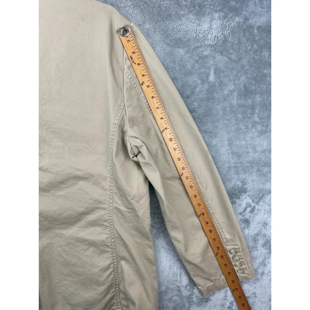 J Crew Mens 3-Button Blazer Jacket‎ XL Beige 100% Cotton Front Casual